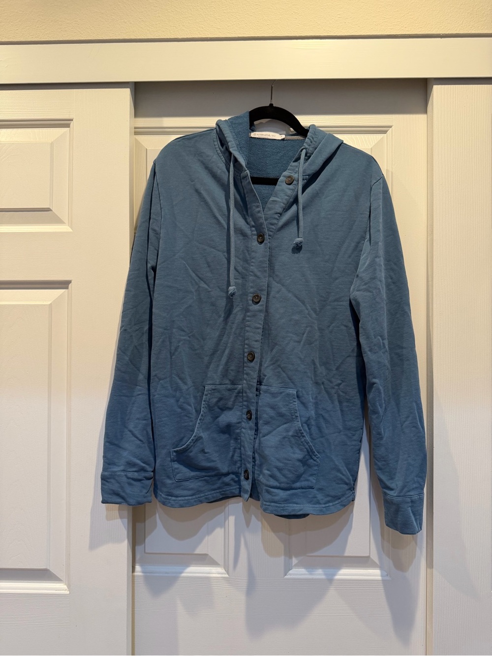 Alternative Apparel Slate Blue Hooded Button Cardigan